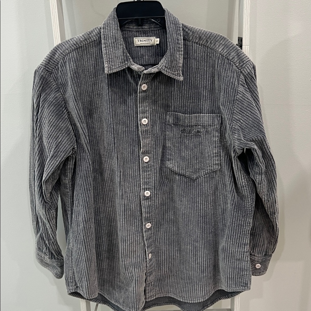 Trinity Gray Bellwoods Corduroy Button Down Shirt